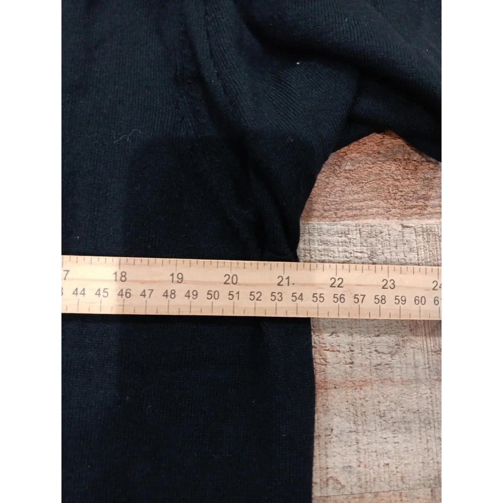 Brooks Brothers Sweater Black V Neck Fine Italian‎ Merino Wool Sz L 2635